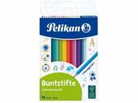 Pelikan 700139 36 Buntstifte, sechseckig, Minenstärke circa 3 mm, farbig lackiert In