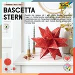 folia 408/2020 - Bastelset Bascetta Stern Winterornament rot/gold, 32 Blatt, 20 x 20