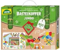 Lena Jumbo Bastelkoffer mit 800 Teilen, Bastelset bestehend aus Papier, Moosgummi,