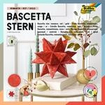 folia 408/1515 - Bastelset Bascetta Stern Winterornament rot/gold, 32 Blatt, 15...