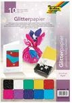 folia 830409 - Glitterpapier, 70 g/qm, 10 Blatt, ca. 23 x 33 cm, sortiert in 10