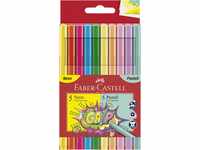 Faber-Castell 155312 - Grip Fasermaler Neon & Pastell, 10er Etui