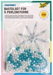 folia 12530 - Bastelset f&uuml;r 5 Perlensterne, blau / silber / perlwei&szlig; - ideal als