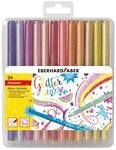 Eberhard Faber 551024 - Glitzer Filzstifte Set, 24 Malstifte mit Basic und Pastell