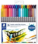 STAEDTLER Doppelfasermaler, zwei Spitzen f&uuml;r schmale und breite Linien, Klarfaltetui