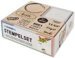 folia 31106 - Holzstempelset Lettering, inklusive 10 Holzstempel und 2 Stempelkissen