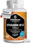 Vitamaze Vitamin B12 hochdosiert und vegan, Methylcobalamin, 500 mcg 180 Tabletten