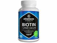 Biotin hochdosiert 10.000 mcg + Selen + Zink für Haarwuchs, Haut & Nägel, 365