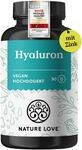 NATURE LOVE&reg; Hyaluron Kapseln mit Zink - Hochdosiert mit 500mg - f&uuml;r Haut, Haare &