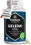 Vitamaze Kapseln hochdosiert mit Glucosamin + Chondroitin + Hyalurons&auml;ure + MSM, 90