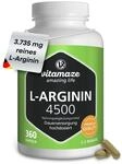 L-Arginin Kapseln, 750 mg pro Kapsel, 360 Kapseln reines L-Arginin HCl aus