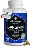 L-Arginin Kapseln hochdosiert, 360 Kapseln mit VITAL-Formel B6, B12, Fols&auml;ure,...