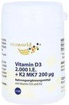 Vita World Vitamin D3 2.000 I.E. + K2 MK7 200 &micro;g 120 Tabletten...
