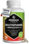 Multivitamin Kapseln hochdosiert, 23 wertvolle Vitamine A-Z & Mineralien, 120