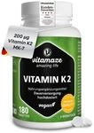 Vitamin K2 hochdosiert & vegan, 200 mcg MK-7 Menaquinon (zertifiziert,
