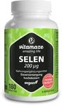 Selen hochdosiert 200 mcg, vegan, 180 Tabletten f&uuml;r 6 Monate, Nat&uuml;rliche &