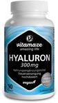 Hyalurons&auml;ure Kapseln hochdosiert, 300 mg pro Kapsel, Vegan, 3 Monate