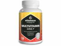 Multivitamin Kapseln hochdosiert, 13 Vitamine A, B, C, D, E, K, 120 vegetarische