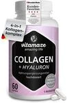 Vitamaze Kollagen Hydrolysat 600 mg Hochdosiert mit Hyalurons&auml;ure, Chondroitin...