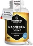 Magnesium-Citrat Kapseln hochdosiert & vegan, 2250 mg davon 360 mg elementares