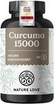 NATURE LOVE&reg; Curcuma 15000 - Kurkuma Kapseln - 9 Monate Reichweite - hochdosiert 95%