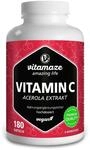 Vitamin C hochdosiert 160 mg nat&uuml;rlich aus 660 mg Acerola Extrakt, vegan &...