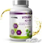 Vita2You Vitamin D3 + K2-180 Kapseln - Vitamin D3 10.000 IE + Vitamin K2 (MK-7)
