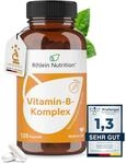 Rhein Nutrition Vitamin B Komplex Hochdosiert | alle 8 B Vitamine mit Fols&auml;ure B12