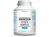 Magnesium 8-fach Komplex 400 mg || 180 Kapseln || 400 mg elementares Magnesium...