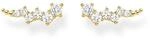 THOMAS SABO Ohrringe Ear climber wei&szlig;e Steine gold 925 Sterlingsilber, 750 Gelbgold