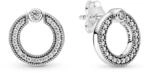 PANDORA Ohrringe "Pav&eacute; & Logo Kreis" silber, Zirkonia 299486C01