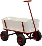 Sunny Billy Beach Wagon Bollerwagen in Rot | Handwagen aus Holz mit Luftreifen 