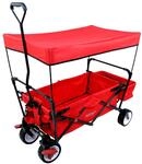 FUXTEC Bollerwagen faltbar FX-CT350 Rot mit Dach &ndash; Transportwagen klappbar | inkl.