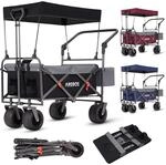 Arebos Bollerwagen faltbar mit Dach | Luxus Handwagen | Faltwagen | Transportwagen 