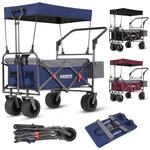 Arebos Bollerwagen faltbar mit Dach | Luxus Handwagen | Faltwagen | Transportwagen 