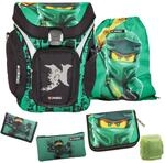 Familando - Schulranzen Set 6-teilig mit Federmappe - Ninjago Gr&uuml;n - Ergonomisch,