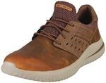 Skechers Herren Delson 3.0 Ezra Sneaker, Dark Brown Leather W Mesh, 42 EU