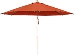 anndora 30001 Sonnenschirm, terracotta, 300 cm rund, Gestell Holz, Bespannung