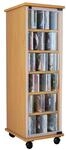 VCM CD DVD Regal Turm Tower Vitrine Schrank M&ouml;bel mit Rollen Drehbar Farbwahl 98 x