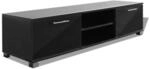 vidaXL TV Schrank Hochglanz-Schwarz Fernsehtisch Lowboard Sideboard TV M&ouml;bel