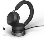 Jabra Evolve2 75 Wireless PC Headset mit Ladedock, 8-Mikro-Technologie -
