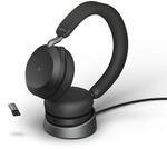 Jabra Evolve2 75 Wireless PC Headset mit Ladedock, 8-Mikro-Technologie -
