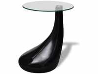 vidaXL Design Couchtisch schwarz Beistelltisch Glas Tisch Glastisch