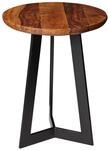 Wohnling Beistelltisch 35x35x45 cm Sheesham Massivholz Metall, Ablagetisch