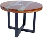 vidaXL Teak Massivholz Couchtisch Beistelltisch Wohnzimmer Kaffeetisch Harz 60cm