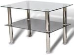 vidaXL Couchtisch mit Ablage Glas