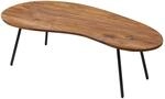 Wohnling Couchtisch Nierenform 122x63x36 cm Sheesham Metallbeine Schwarz 