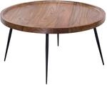 Wohnling Couchtisch Rund 75x75x39 cm Sheesham Massivholz Metall |...