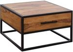 WOHNLING Couchtisch WL5.623 Massivholz/Metall Sofatisch 65x38x65cm | Design