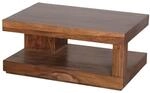 Wohnling Couchtisch 90x60x40 cm Sheesham Massivholz Braun Rechteckig